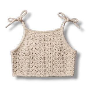 Cotton On women's beige crochet top - size xs